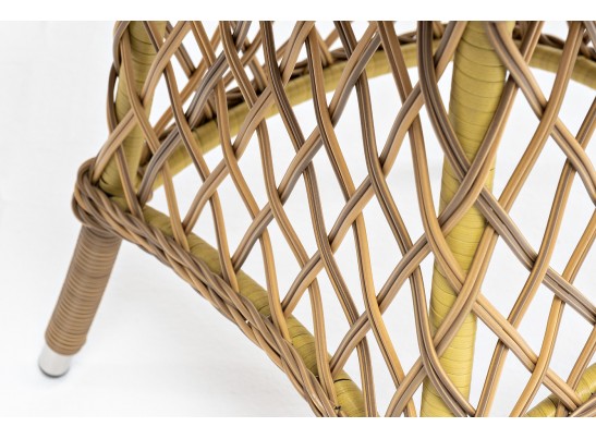 "Эспрессо" плетеный круглый стол, диаметр 80 см, цвет соломенный в Каменске-Уральском