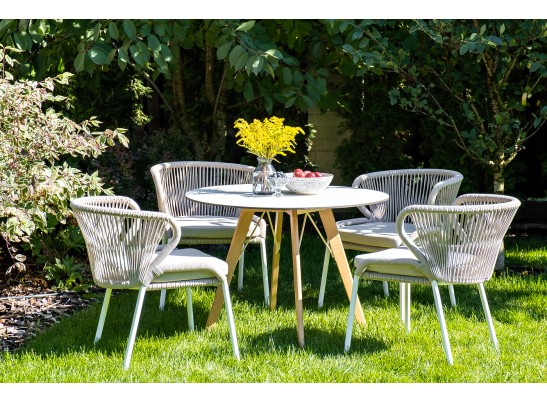 "Франческо" интерьерный стол из HPL круглый Ø100см, цвет молочный в Каменске-Уральском