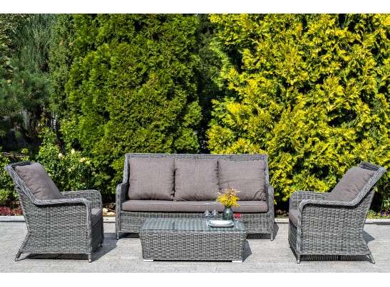 "Гляссе" диван трехместный из искусственного ротанга, цвет графит в Каменске-Уральском