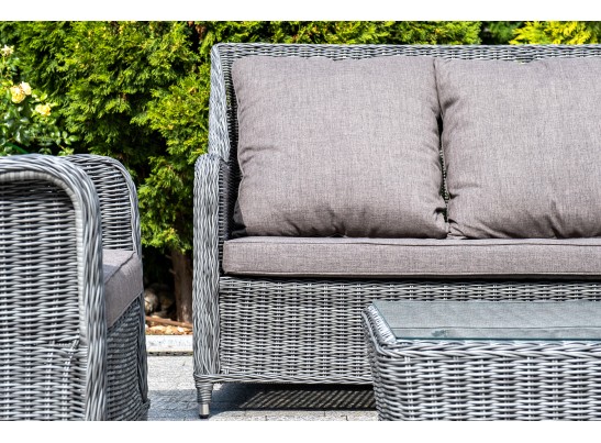 "Гляссе" диван трехместный из искусственного ротанга, цвет графит в Каменске-Уральском