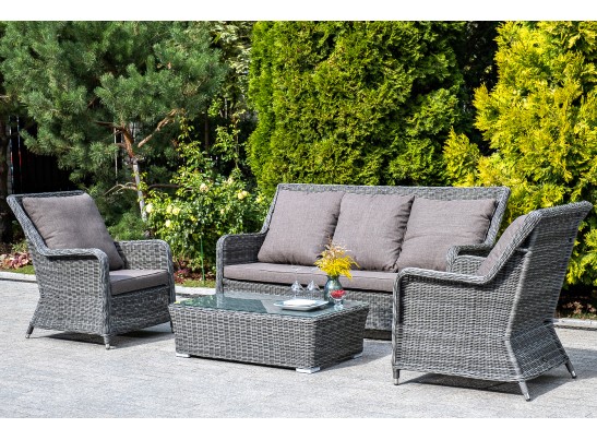 "Гляссе" диван трехместный из искусственного ротанга, цвет графит в Каменске-Уральском