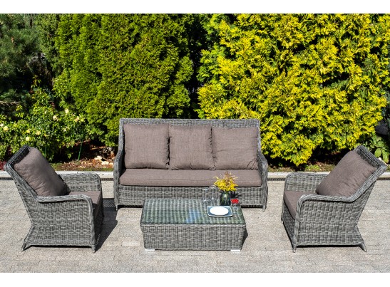 "Гляссе" диван трехместный из искусственного ротанга, цвет графит в Каменске-Уральском