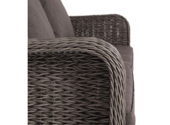 "Гляссе" диван трехместный из искусственного ротанга (гиацинт), цвет серый в Каменске-Уральском