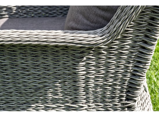 "Гляссе" диван трехместный из искусственного ротанга (гиацинт), цвет серый в Каменске-Уральском