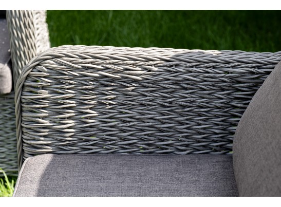 "Гляссе" диван трехместный из искусственного ротанга (гиацинт), цвет серый в Каменске-Уральском