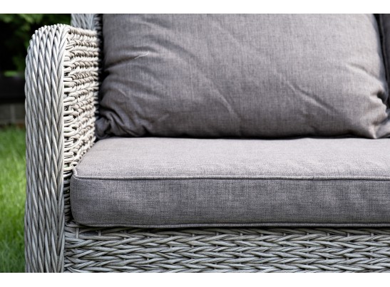 "Гляссе" диван трехместный из искусственного ротанга (гиацинт), цвет серый в Каменске-Уральском
