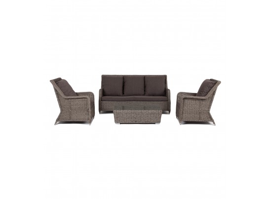 "Гляссе" лаунж-зона из искусственного ротанга (гиацинт), цвет серый в Каменске-Уральском