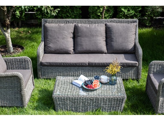 "Гляссе" лаунж-зона из искусственного ротанга (гиацинт), цвет серый в Каменске-Уральском