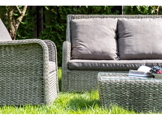 "Гляссе" лаунж-зона из искусственного ротанга (гиацинт), цвет серый в Каменске-Уральском