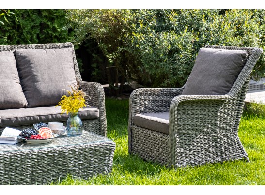 "Гляссе" лаунж-зона из искусственного ротанга (гиацинт), цвет серый в Каменске-Уральском