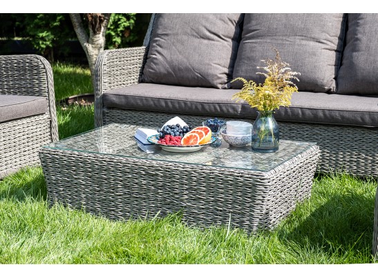 "Гляссе" лаунж-зона из искусственного ротанга (гиацинт), цвет серый в Каменске-Уральском