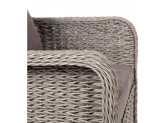 "Гляссе" кресло плетеное из искусственного ротанга (гиацинт), цвет серый в Каменске-Уральском