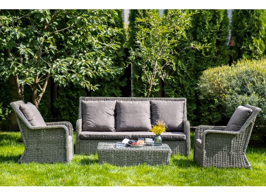 "Гляссе" кресло плетеное из искусственного ротанга (гиацинт), цвет серый в Каменске-Уральском