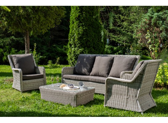 "Гляссе" лаунж-зона из искусственного ротанга, цвет бежевый в Каменске-Уральском