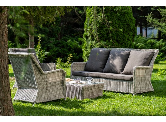 "Гляссе" лаунж-зона из искусственного ротанга, цвет бежевый в Каменске-Уральском