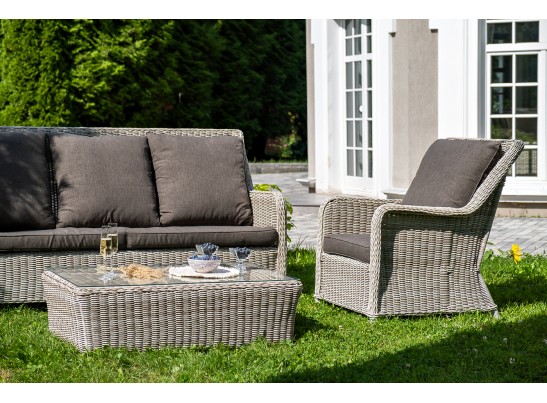 "Гляссе" лаунж-зона из искусственного ротанга, цвет бежевый в Каменске-Уральском