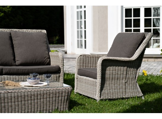 "Гляссе" лаунж-зона из искусственного ротанга, цвет бежевый в Каменске-Уральском