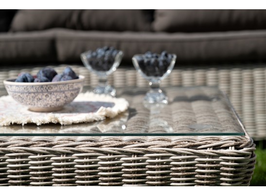 "Гляссе" лаунж-зона из искусственного ротанга, цвет бежевый в Каменске-Уральском