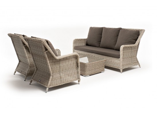 "Гляссе" лаунж-зона из искусственного ротанга, цвет бежевый в Каменске-Уральском