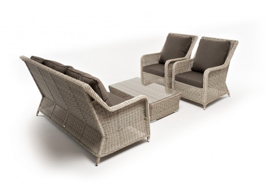 "Гляссе" лаунж-зона из искусственного ротанга, цвет бежевый в Каменске-Уральском