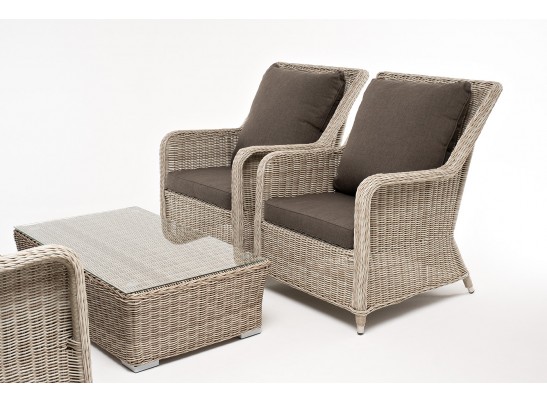 "Гляссе" лаунж-зона из искусственного ротанга, цвет бежевый в Каменске-Уральском