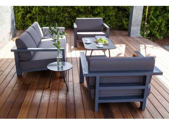 "Гранада" модульный диван угловой, цвет серый, цвет подушек бежевый в Каменске-Уральском