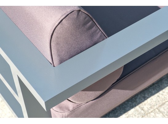 "Гранада" кресло алюминиевое, цвет темно-серый (RAL7024) муар, ткань темно-серая 027 в Каменске-Уральском