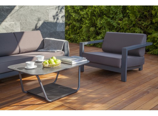 "Гранада" журнальный стол 100х65см из HPL, цвет "серый гранит" в Каменске-Уральском