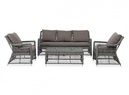 "Гранд Латте" лаунж-зона из искусственного ротанга, цвет графит в Каменске-Уральском