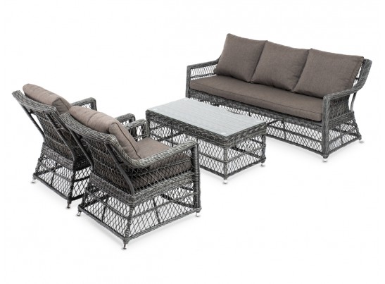 "Гранд Латте" лаунж-зона из искусственного ротанга, цвет графит в Каменске-Уральском