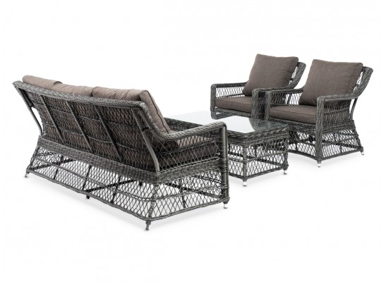 "Гранд Латте" лаунж-зона из искусственного ротанга, цвет графит в Каменске-Уральском