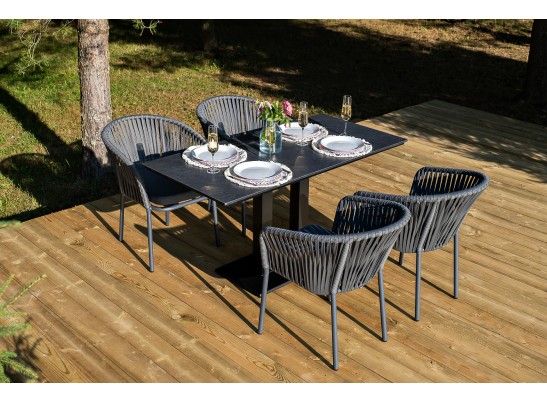 "Каффе Дабл" обеденная группа на 4 персоны, цвет "серый гранит" в Каменске-Уральском