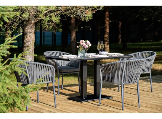 "Каффе Дабл" обеденная группа на 4 персоны, цвет "серый гранит" в Каменске-Уральском