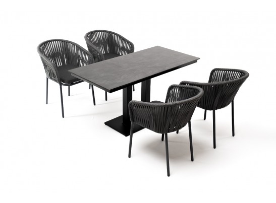 "Каффе Дабл" обеденная группа на 4 персоны, цвет "серый гранит" в Каменске-Уральском