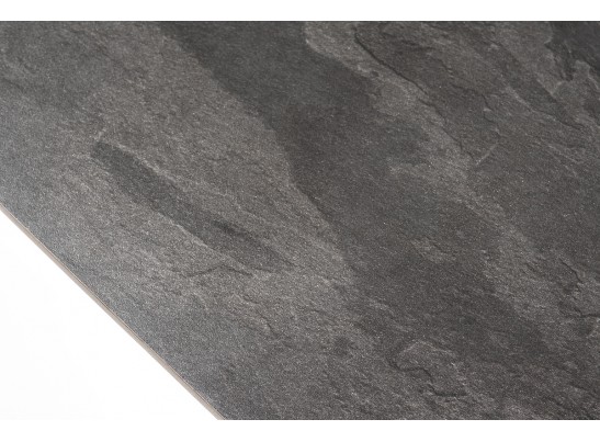 "Каффе" обеденный стол из HPL 140х70см, цвет "серый гранит", подстолье двойное черное чугун в Каменске-Уральском