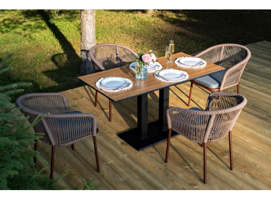 "Каффе Дабл" обеденная группа на 4 персоны, цвет "дуб" в Каменске-Уральском