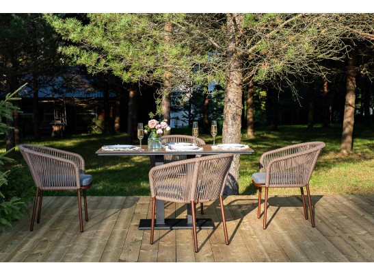 "Каффе Дабл" обеденная группа на 4 персоны, цвет "дуб" в Каменске-Уральском