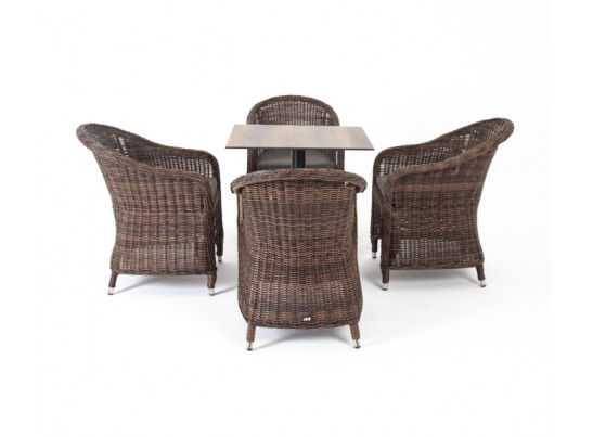 "Каффе" обеденная группа на 4 персоны, стулья коричневые в Каменске-Уральском