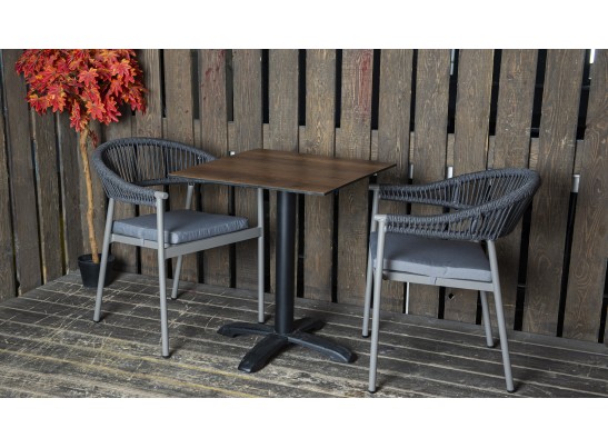 "Каффе" интерьерный стол из HPL квадратный 64х64см, цвет "дуб" в Каменске-Уральском