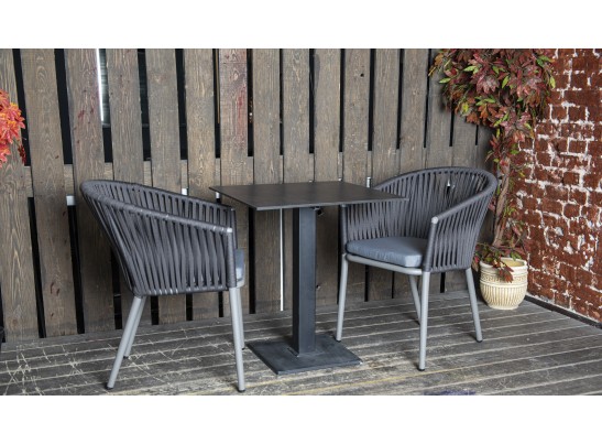 "Каффе" интерьерный стол из HPL квадратный 64х64см, цвет "серый гранит" в Каменске-Уральском