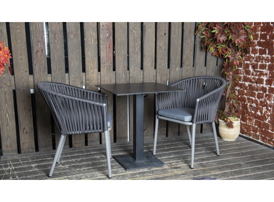 "Каффе" интерьерный стол из HPL квадратный 80х80см, цвет "серый гранит" в Каменске-Уральском