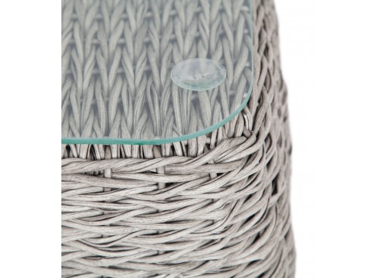 "Кальяри" кофейный столик из искусственного ротанга (гиацинт), цвет серый в Каменске-Уральском