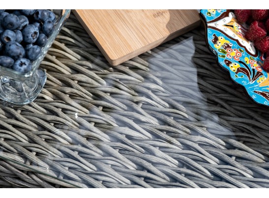 "Кальяри" кофейный столик из искусственного ротанга (гиацинт), цвет серый в Каменске-Уральском