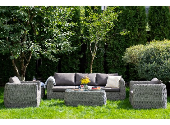 "Кальяри" журнальный столик из искусственного ротанга (гиацинт), цвет серый в Каменске-Уральском