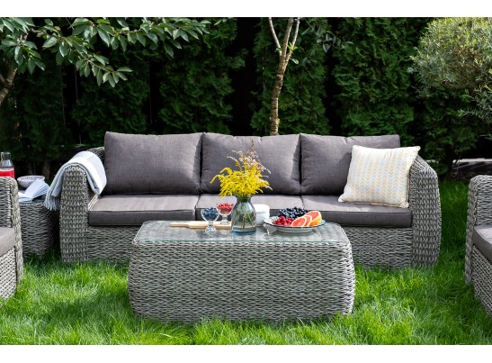 "Кальяри" журнальный столик из искусственного ротанга (гиацинт), цвет серый в Каменске-Уральском