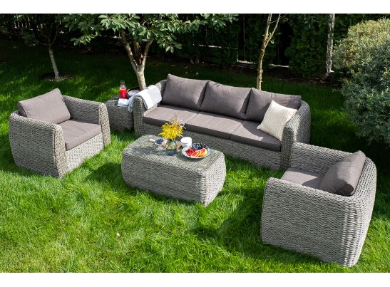 "Кальяри" журнальный столик из искусственного ротанга (гиацинт), цвет серый в Каменске-Уральском