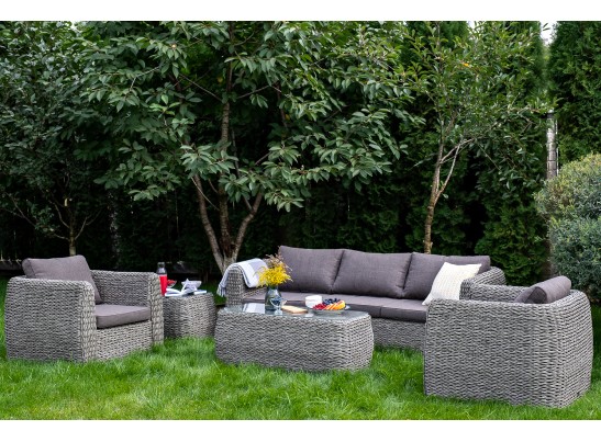 "Кальяри" журнальный столик из искусственного ротанга (гиацинт), цвет серый в Каменске-Уральском