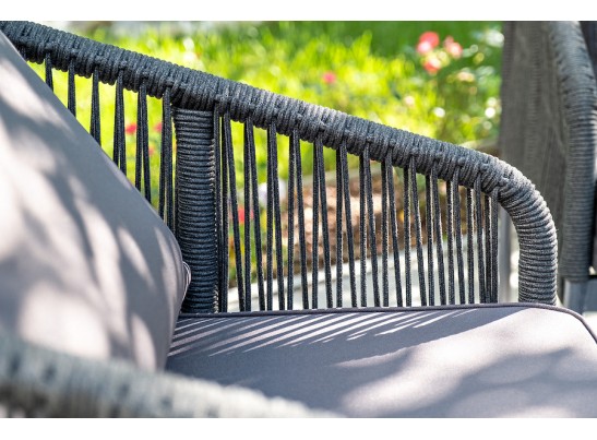 "Канны" лаунж-зона 4-местная плетеная из роупа (веревки), цвет темно-серый в Каменске-Уральском