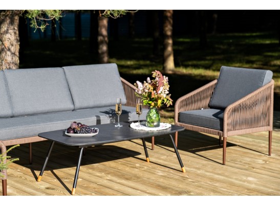 "Канны" лаунж-зона 5-местная плетеная из роупа (веревки), роуп коричневый в Каменске-Уральском