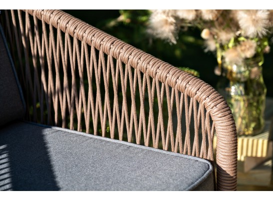 "Канны" лаунж-зона 5-местная плетеная из роупа (веревки), роуп коричневый в Каменске-Уральском